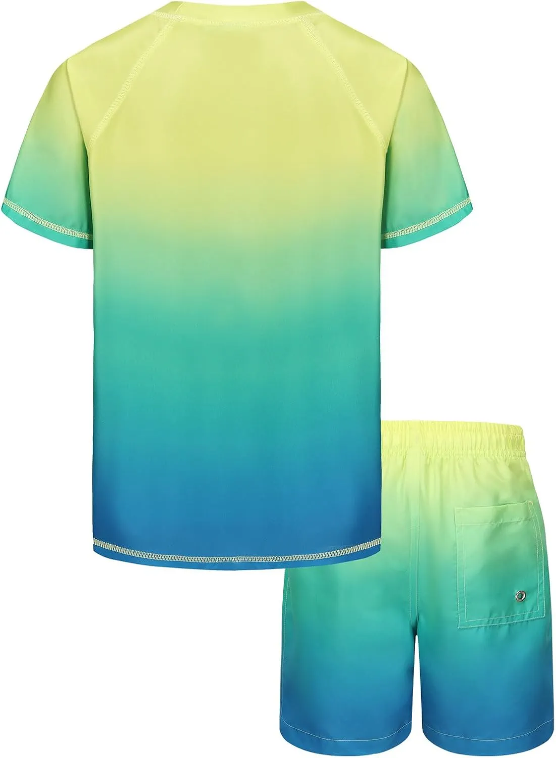 Moon Tree Boys Rash Guard Set for Boys 2 Piece Swimsuits Short Sleeve Bathing Suits with Trunks Quick Dry Swim Shirts