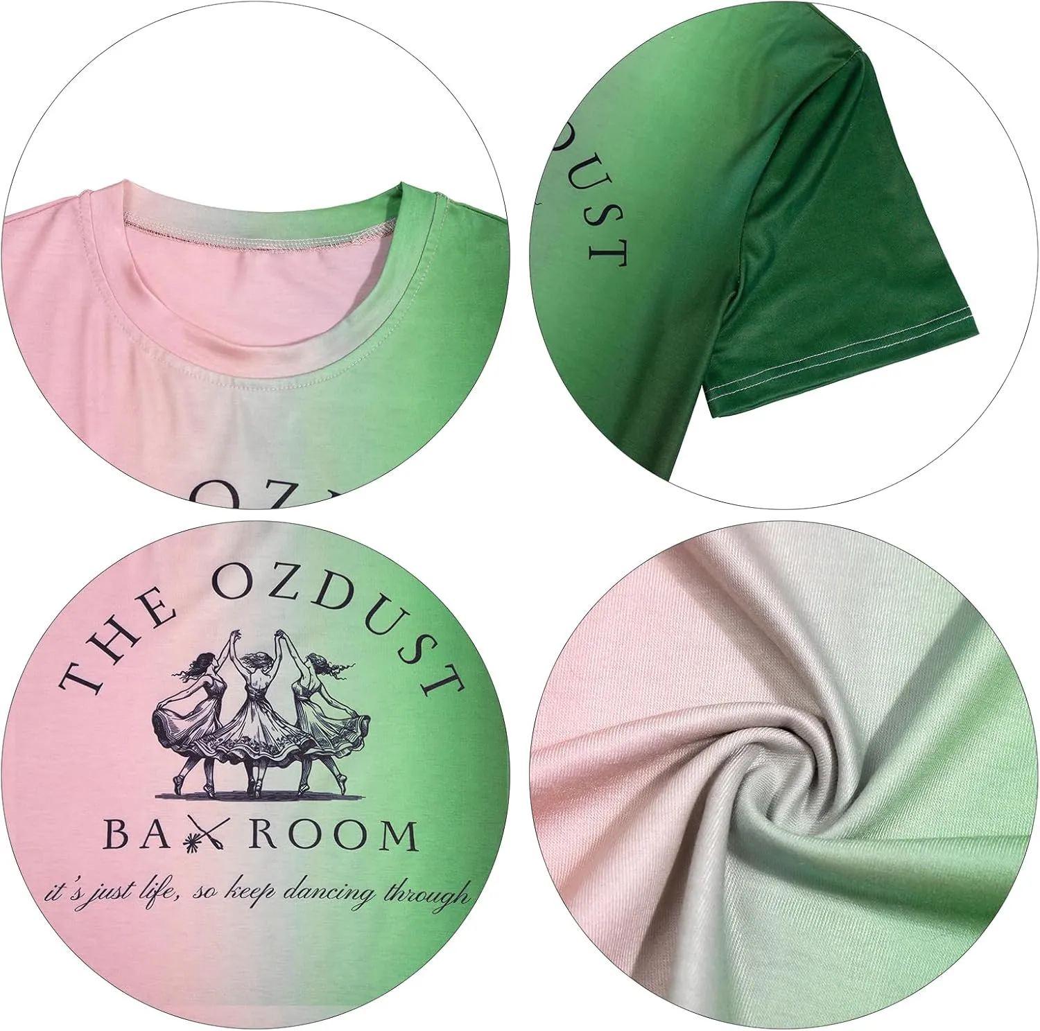 Musical Shirt Women Broadway Musical Tees Witch and Princess Changed for Good T Shirts The Ozdust Ballroom Short Sleeve Top