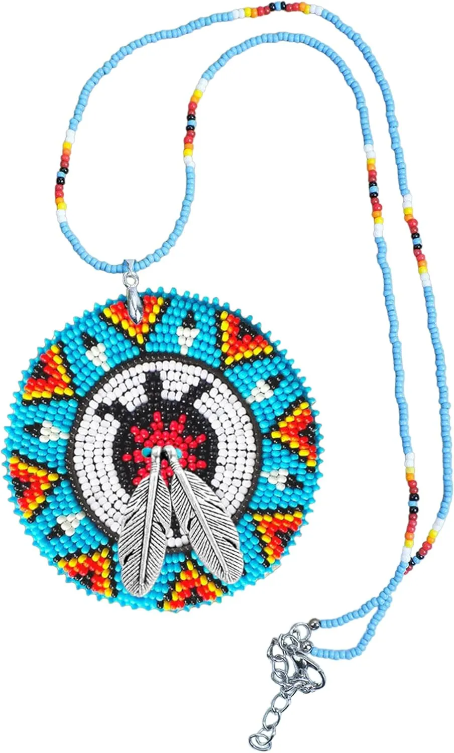 Native American Beaded Handmade Necklace, Indigenous Women Necklace Pendant With Native American Style for Woman