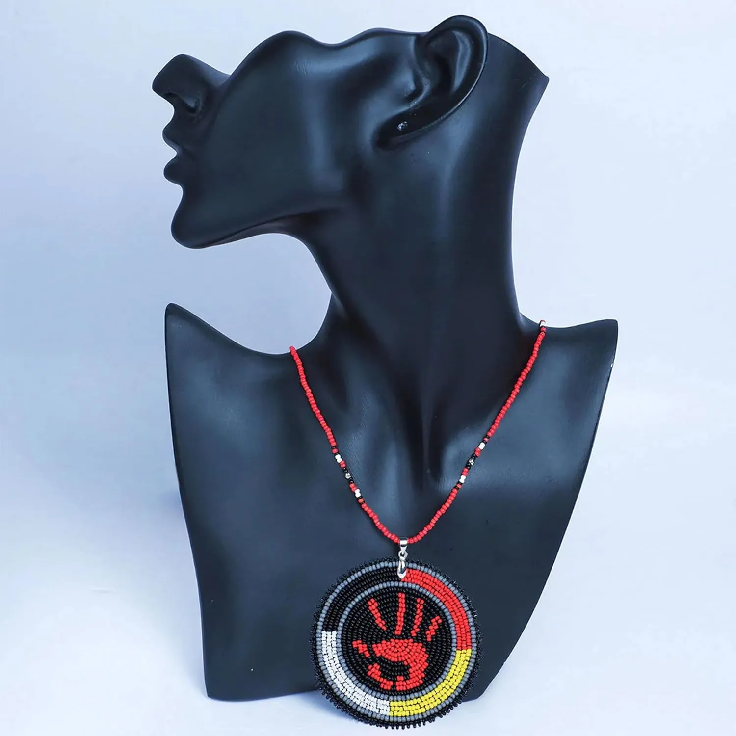 Native American Handmade Premium Necklace For Women, MMIW/Indigenous Women Necklace Pendant Long Beaded Native American Style