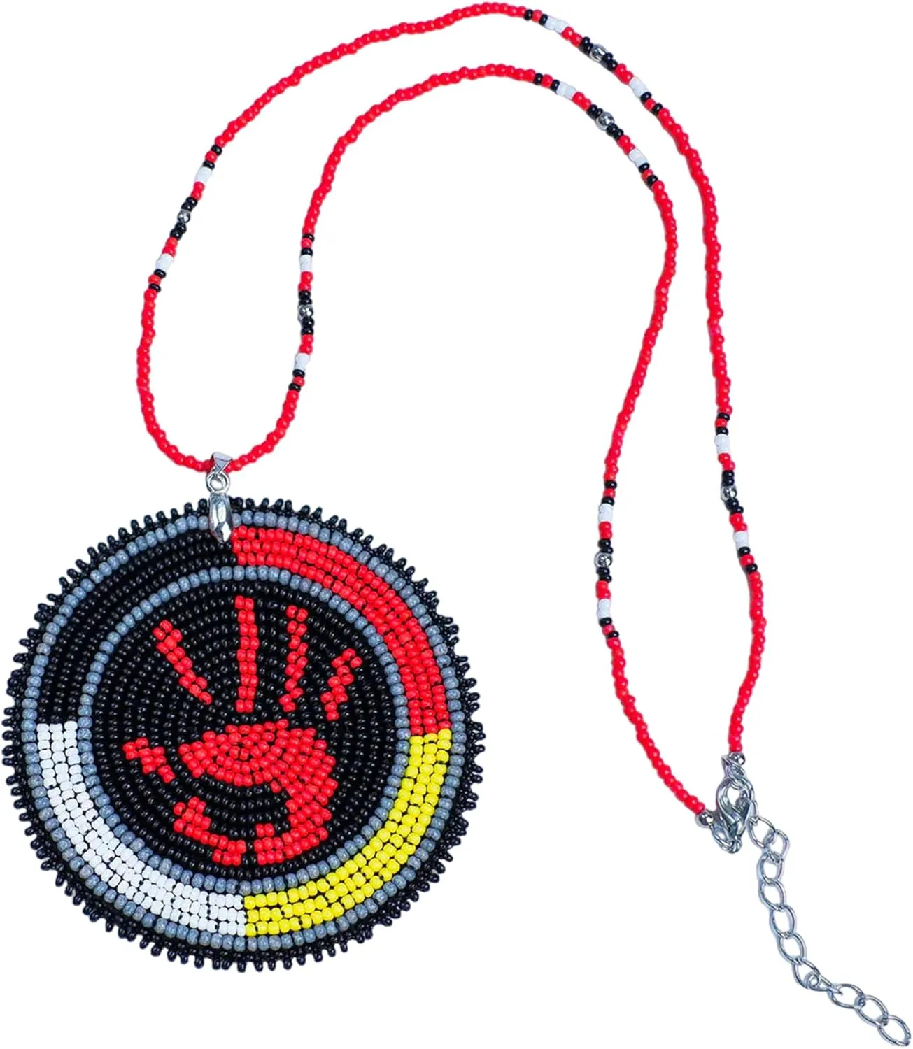 Native American Handmade Premium Necklace For Women, MMIW/Indigenous Women Necklace Pendant Long Beaded Native American Style