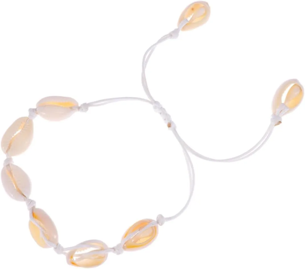 NOLITOY Elegant Shell Beads Bracelet Hand-knitted Bangle Beach Bangle for Fashion