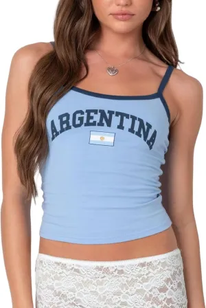 NUFIWI Women Graphic Tank Top Spaghetti Strap Embroidered Crop Tops Sleeveless Cute Baby Tee Y2k Jersey Camisole