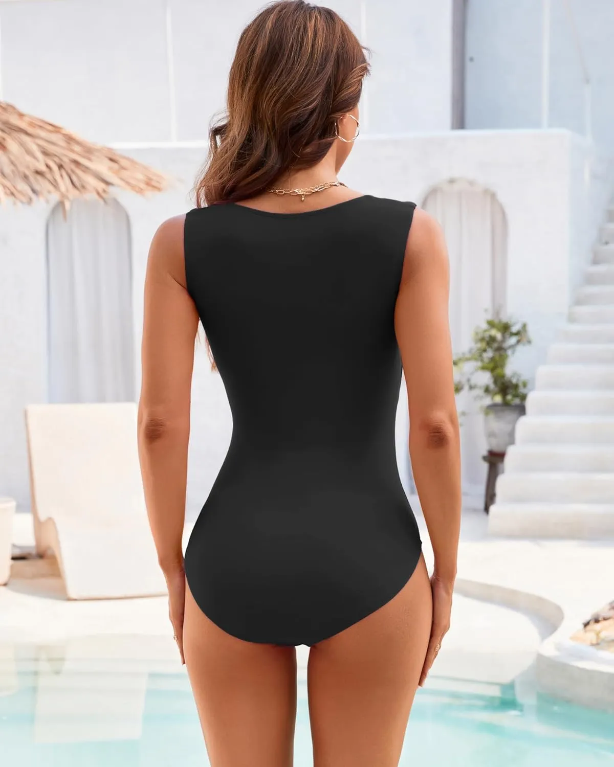One Piece Swimsuit Women Tummy Control Bathing Suit Full Coverage Swimming Teens Slimming Modest Swim Suits 2025
