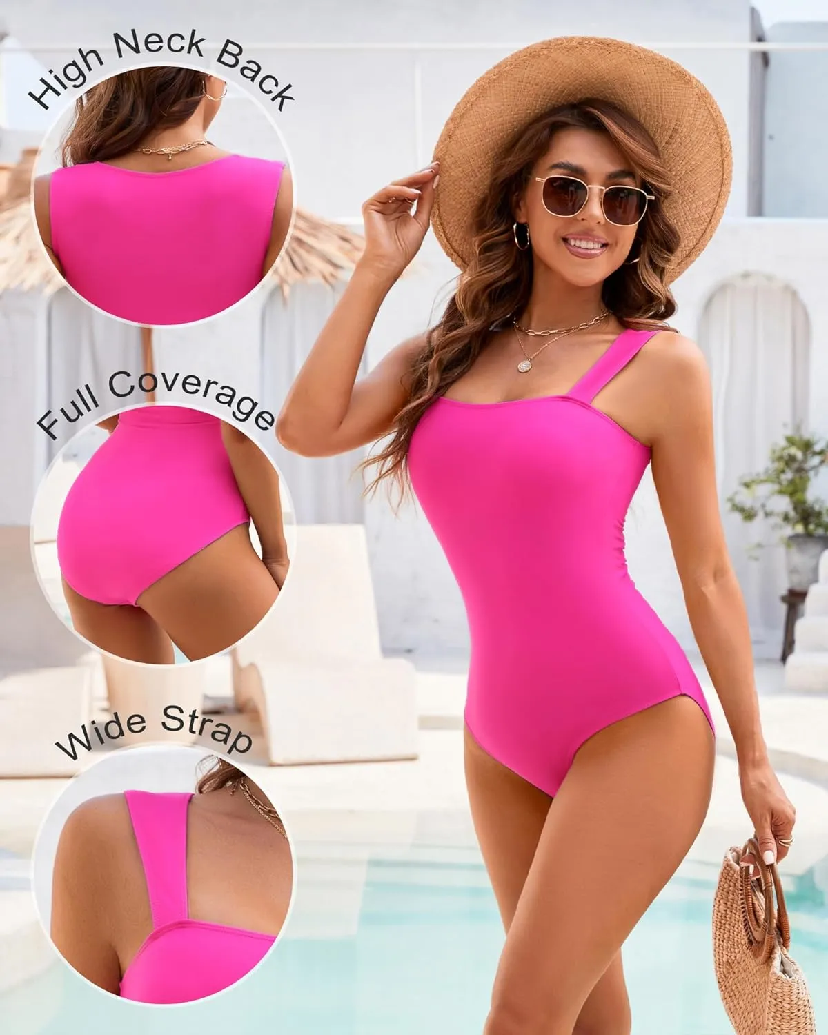 One Piece Swimsuit Women Tummy Control Bathing Suit Full Coverage Swimming Teens Slimming Modest Swim Suits 2025