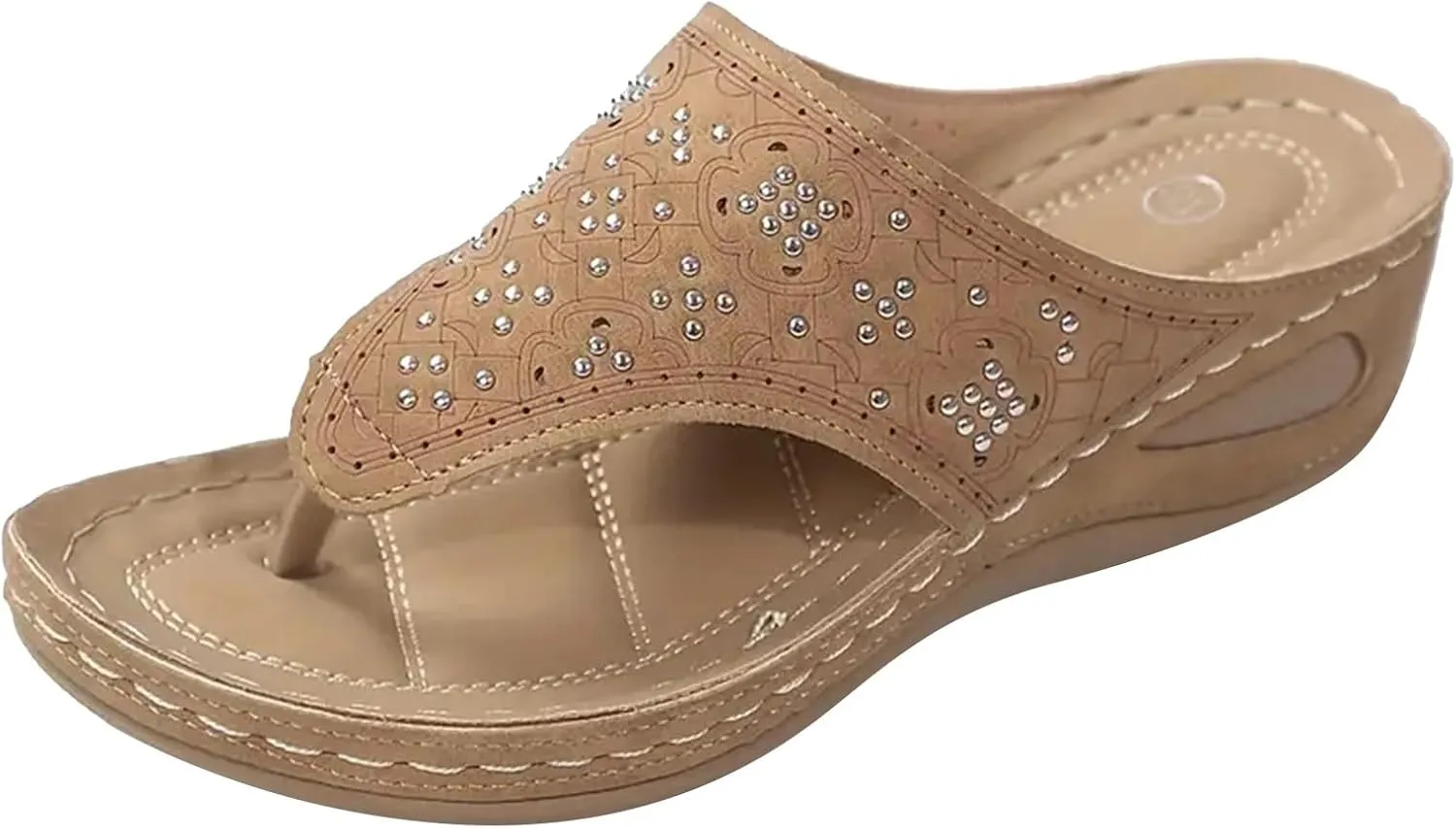 Orthopedic Sandals for Women Wide Width Breathable Mesh Hollow Sports Non-Slip Wedge Flip-Flops Summer Sandals Open Toe