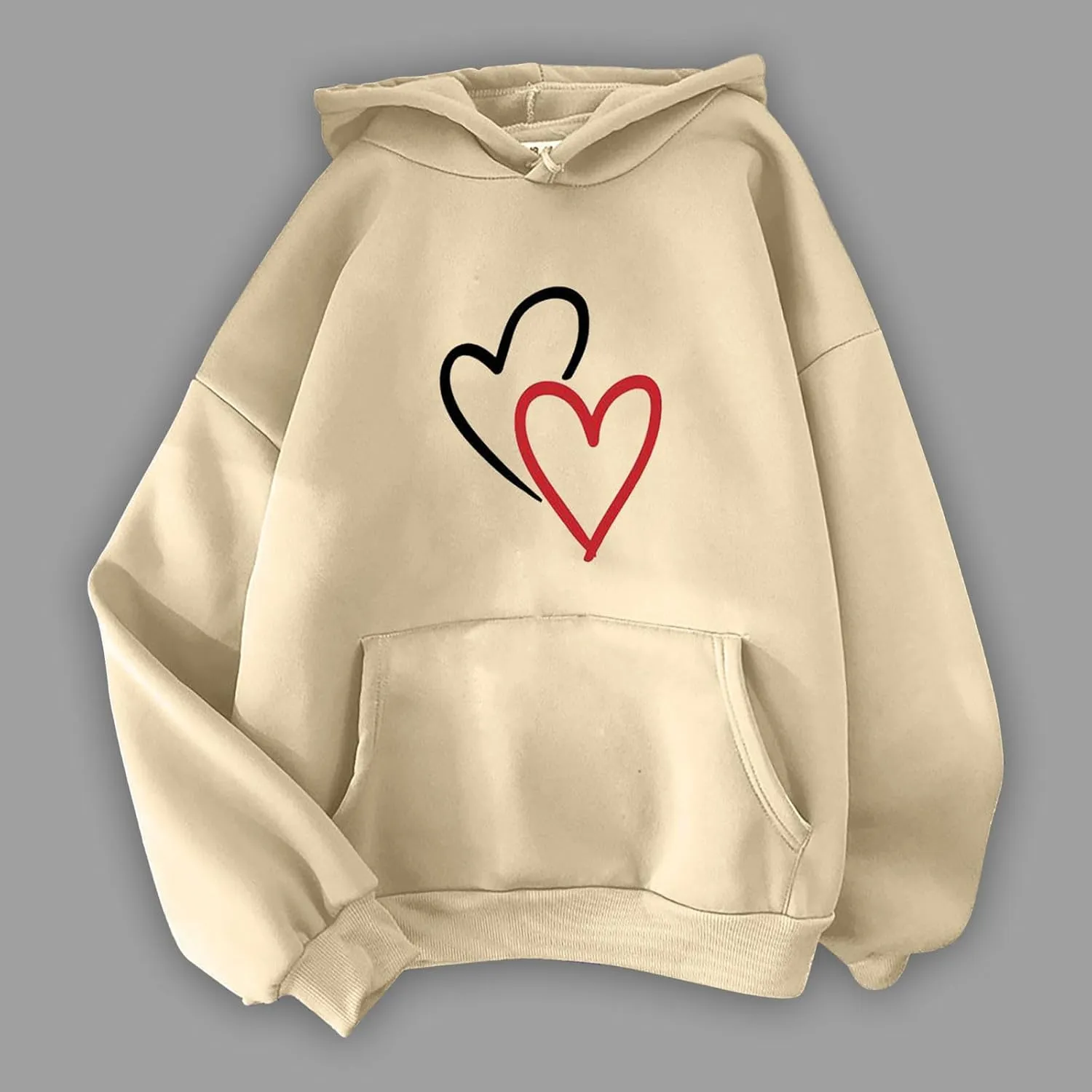Oversized Hoodies for Women Letter Print Loose Fall Hooded Preppy Sweatshirt Long Sleeve Drop Shoulder Pullovers Tops
