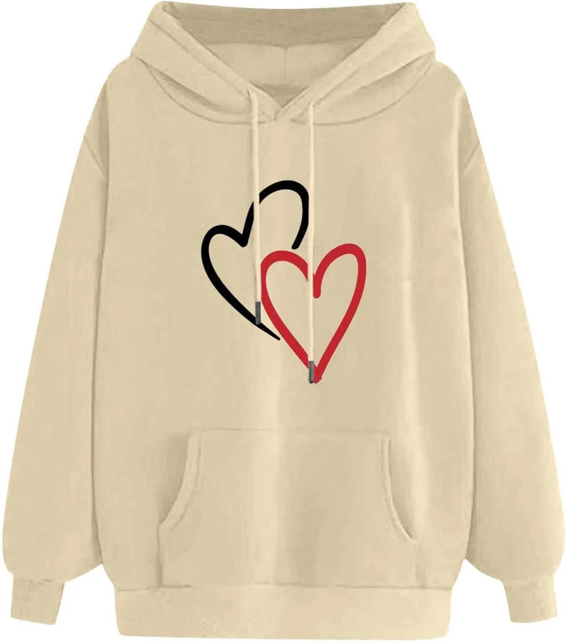 Oversized Hoodies for Women Letter Print Loose Fall Hooded Preppy Sweatshirt Long Sleeve Drop Shoulder Pullovers Tops