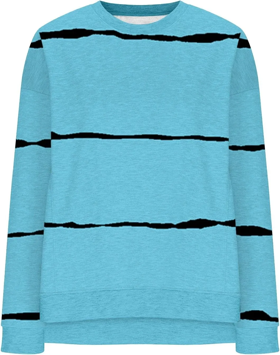 Oversized Striped Sweatshirts for Women Loose Side Slit High Low Hem Pullover Sweatshirts Autumn Casual Sports Hoodie