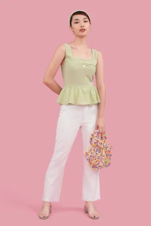 Phoebe Ruffle Top in Green