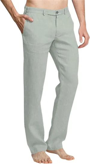 Plus Size Linen Pants for Men Solid Color Elastic Waist Straight Leg Trousers 2025 Fashion Business Office Work Pant