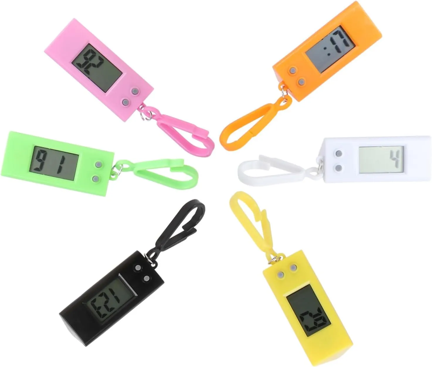 POPETPOP Key Ring Digital Watch Electronic Pocket Clock Portable Keychain Watch Small Ideal Present for Family Friends Color