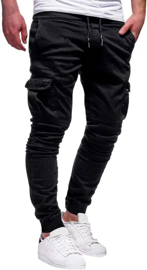 QWENTMTNTY Cargo Pants for Men Slim Fit Casual Cotton Skinny Joggers Big and Tall Hiking Athletic Gym Workout Sweatpants