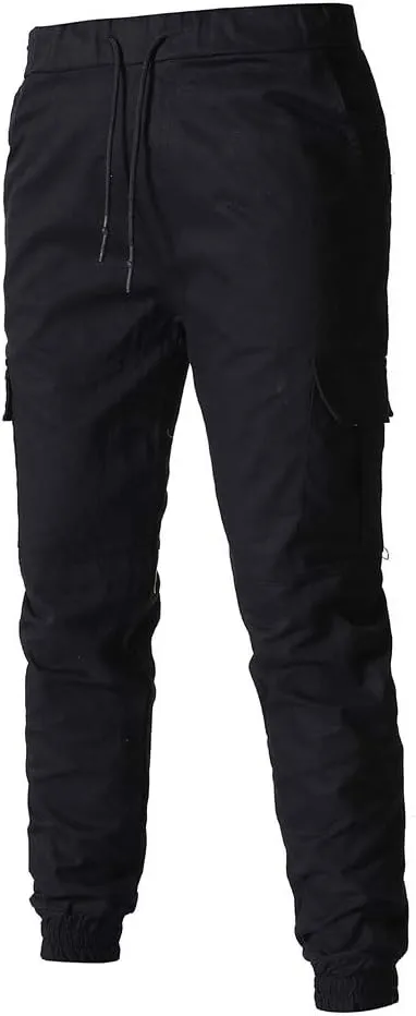 QWENTMTNTY Cargo Pants for Men Slim Fit Casual Cotton Skinny Joggers Big and Tall Hiking Athletic Gym Workout Sweatpants