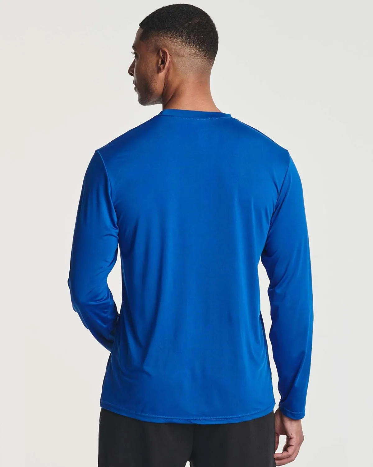 Real Essentials 4 Pack: Men's Dry-Fit Active Athletic Long Sleeve Pocket Crew T-Shirt Outdoors UPF 50 S-5XLT