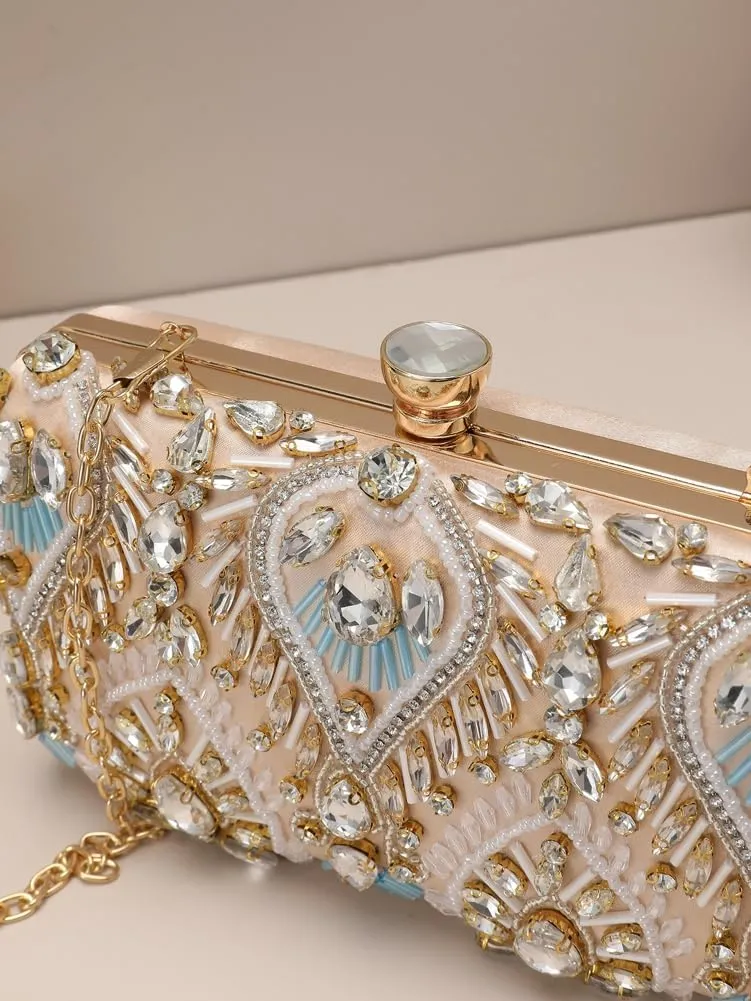 Rhinestone Clutch Purses Women 2025 Evening Handbags Crystal Diamond Glitter Sparkly Purse for Weddings Party Prom