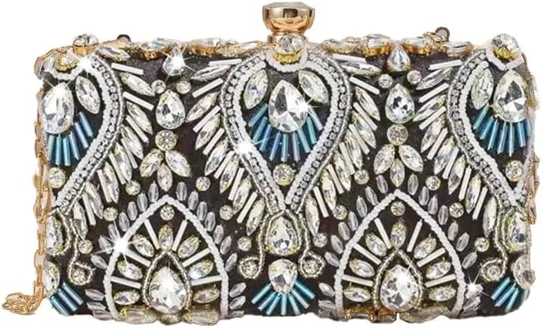 Rhinestone Clutch Purses Women 2025 Evening Handbags Crystal Diamond Glitter Sparkly Purse for Weddings Party Prom