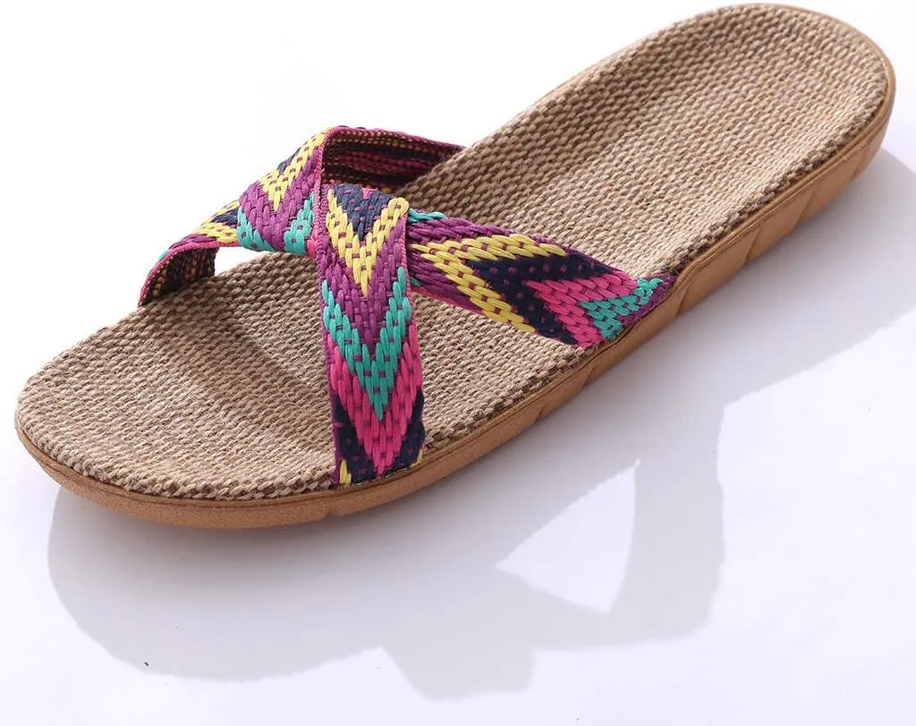 Sandals for Women Women's Flat Sandals Flat for Women Dressy Walking Comfort Arch Support Strappy Ankle Elastic Jeweled Bohemian Flats