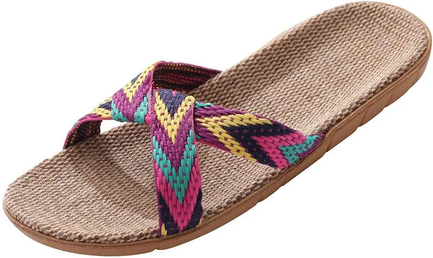 Sandals for Women Women's Flat Sandals Flat for Women Dressy Walking Comfort Arch Support Strappy Ankle Elastic Jeweled Bohemian Flats