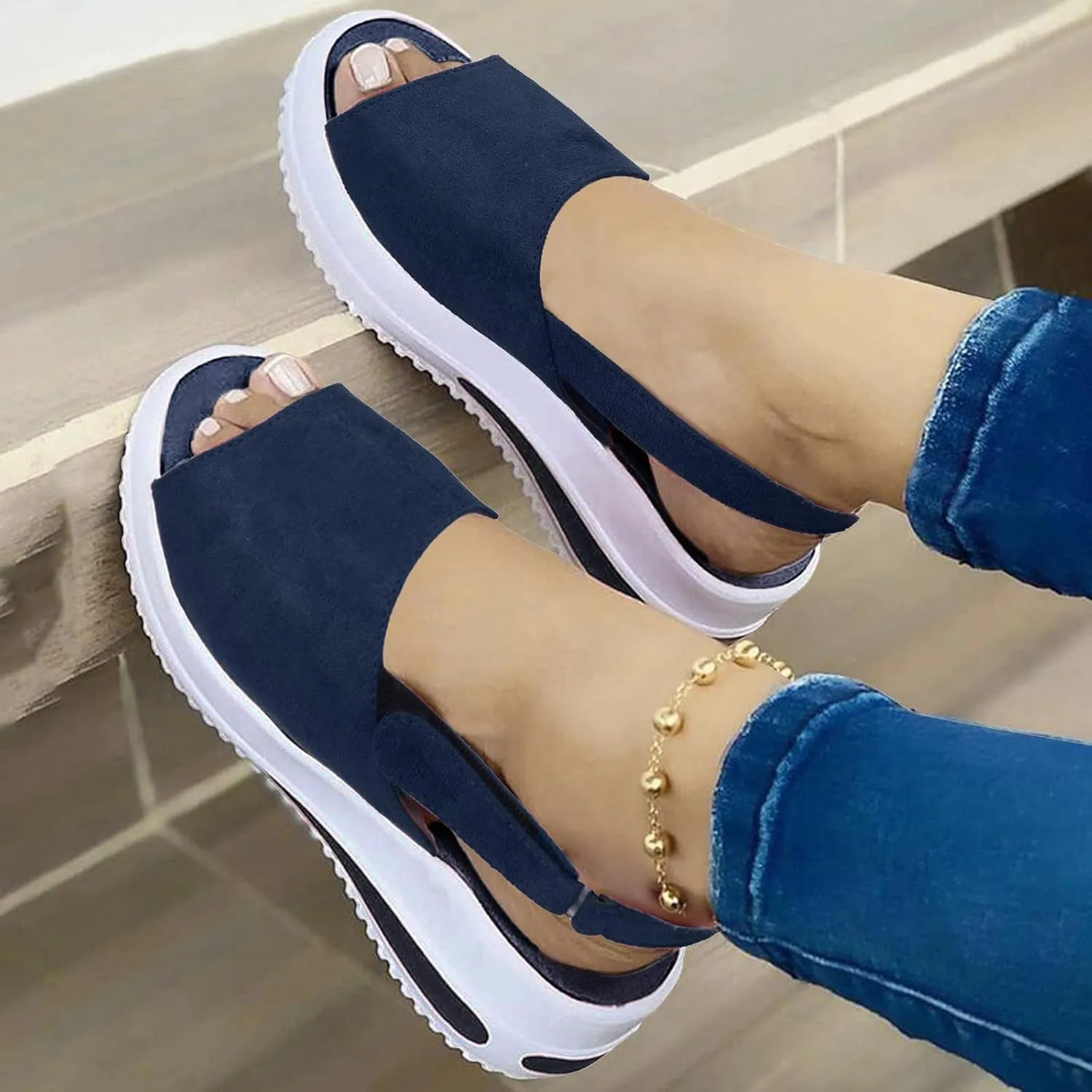 SBGMoSJ Platform Wedge Sneakers for Women Dressy Sneakers for Women 2023 Slip On Wide Black Shoes Women Sneakers Chunky Women's Sneakers Wide Toe Box Athletic Walking Shoes Women Wide Toe Box