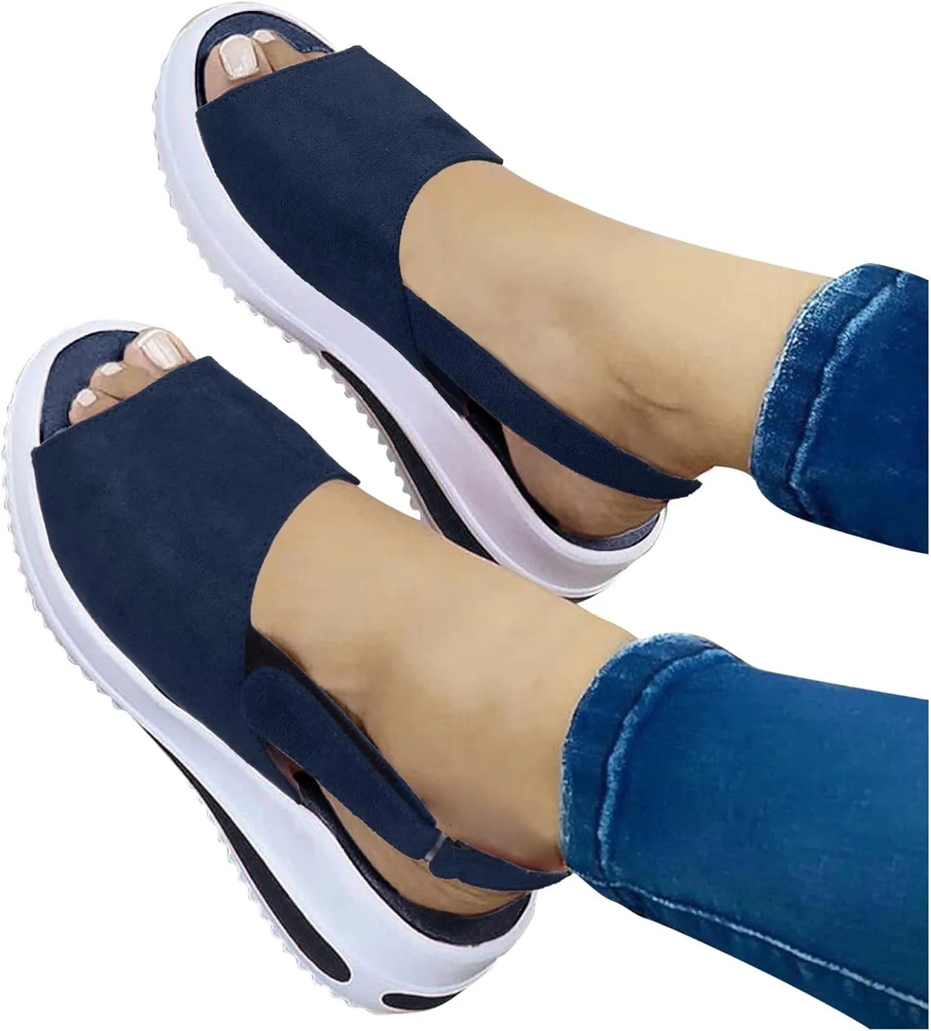 SBGMoSJ Platform Wedge Sneakers for Women Dressy Sneakers for Women 2023 Slip On Wide Black Shoes Women Sneakers Chunky Women's Sneakers Wide Toe Box Athletic Walking Shoes Women Wide Toe Box