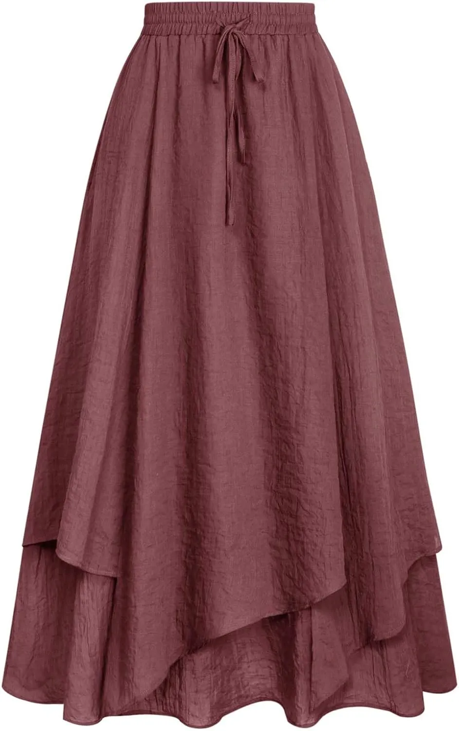Scarlet Darkness Women Renaissance High Waist Skirt Double Layered Flowy Long Skirts