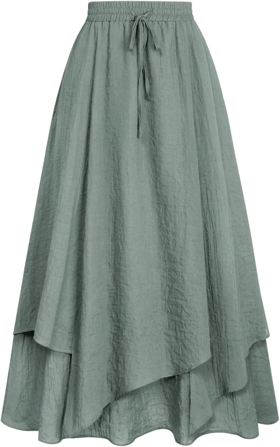 Scarlet Darkness Women Renaissance High Waist Skirt Double Layered Flowy Long Skirts