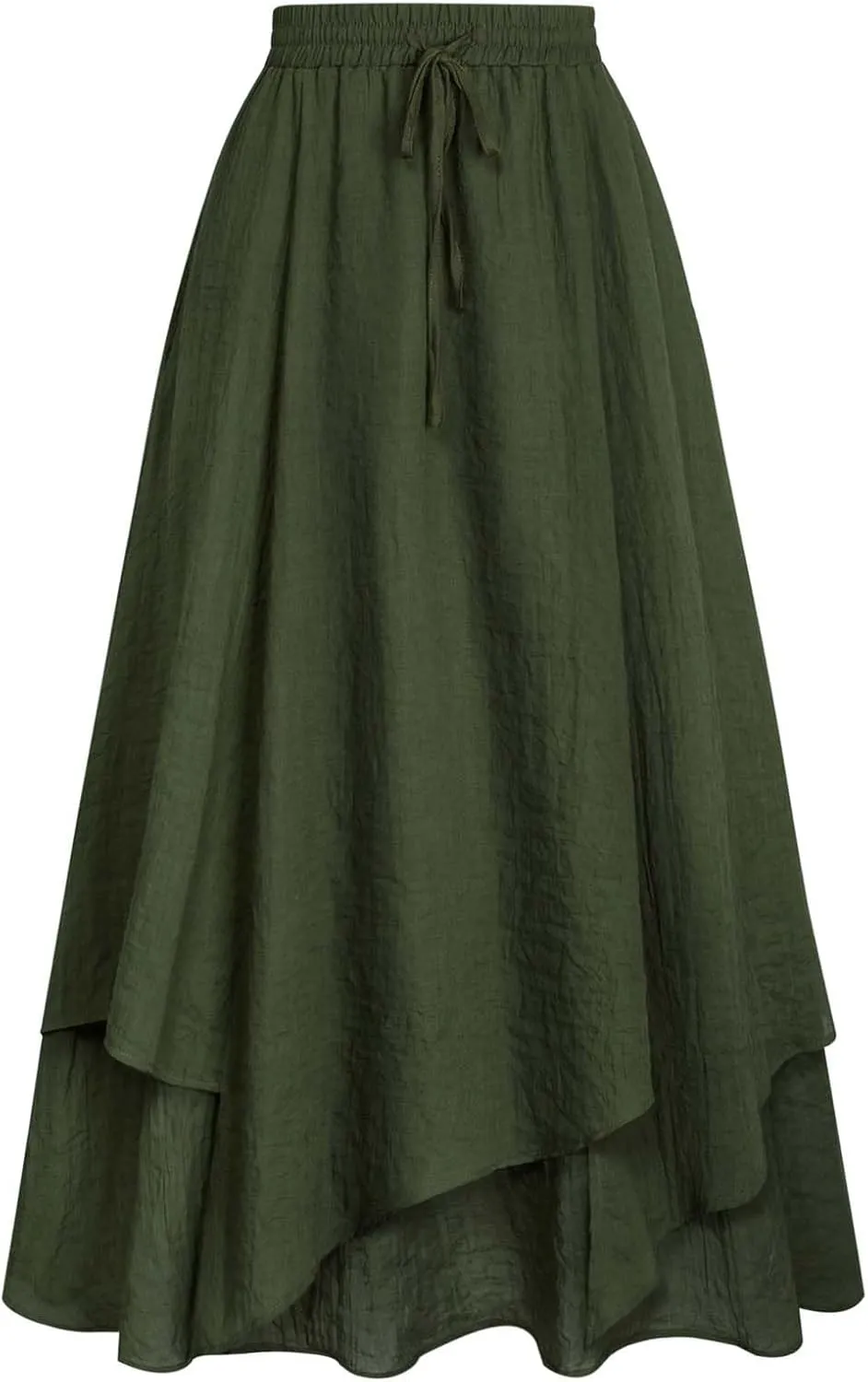Scarlet Darkness Women Renaissance High Waist Skirt Double Layered Flowy Long Skirts