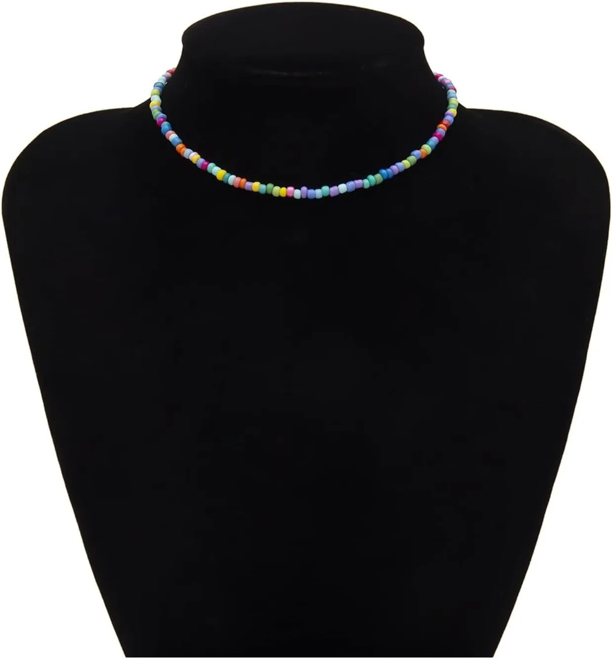 Separable 2 Layered White/Black Beads Necklaces Korean Small Beaded Conch Shell Choker Necklace Compatible with Women Fashion Collar (Metal Color : S06)