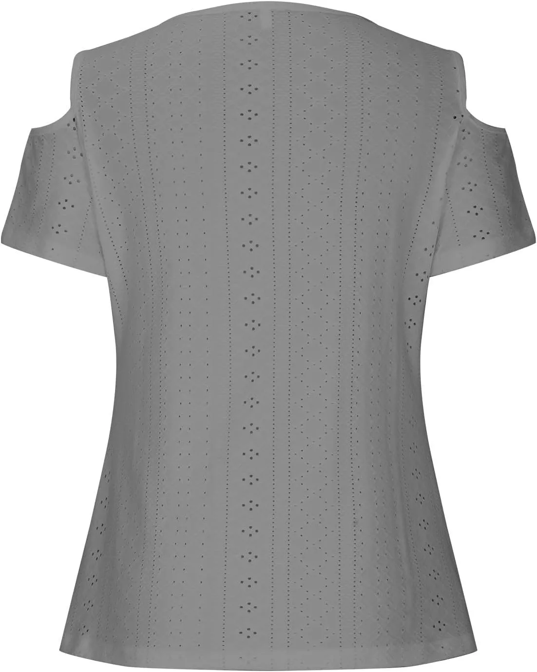 Sexy Clod Sholuder Tops for Women 2025 Summer Hollow Out Eyelet Short Sleeve T Shirts Going Out Blouses Ladies Tunic