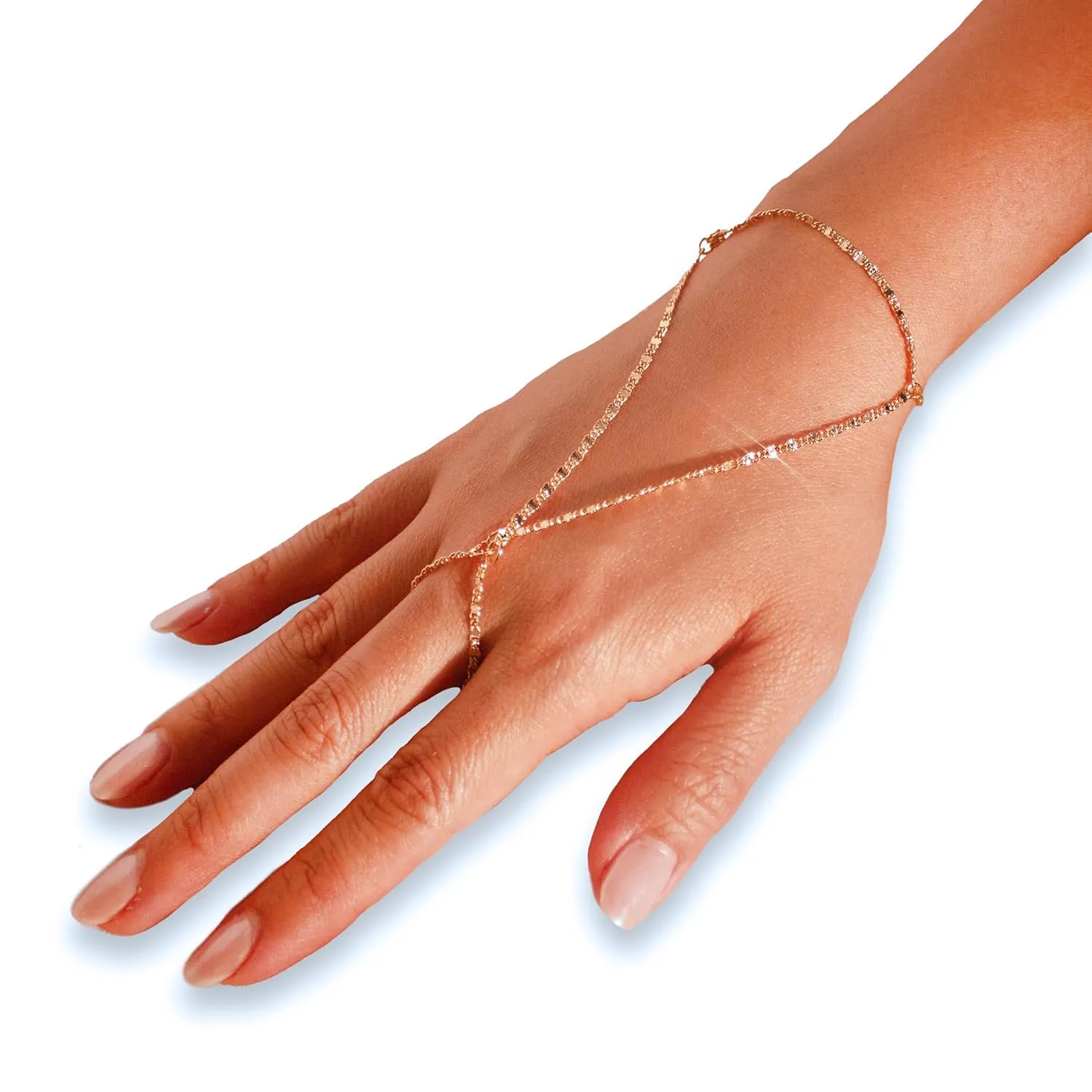 Shiny Hand Chain Ring Slave Bracelets Ring Bracelet Hand Chain Bracelets Best Gift for Her