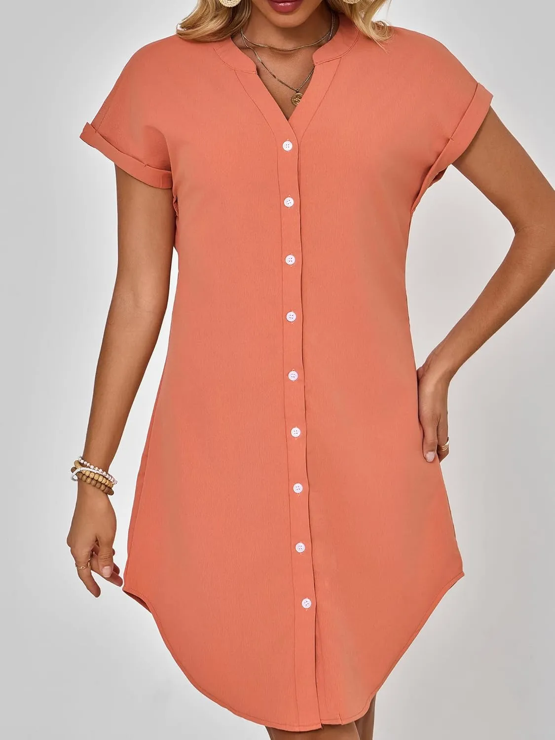 Shirt Dress for Women Linen Midi Shift Flowy Casual Travel Beach Summer Vacation 2025