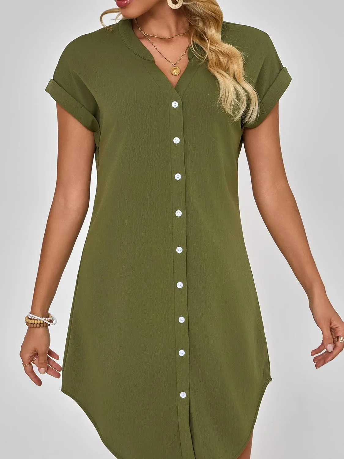 Shirt Dress for Women Linen Midi Shift Flowy Casual Travel Beach Summer Vacation 2025