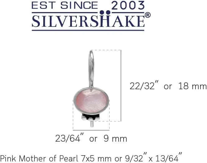 Silvershake 7x5mm Oval Inlay Stone or Shell 925 Sterling Silver Hook Closure Earrings Jewelry for Women