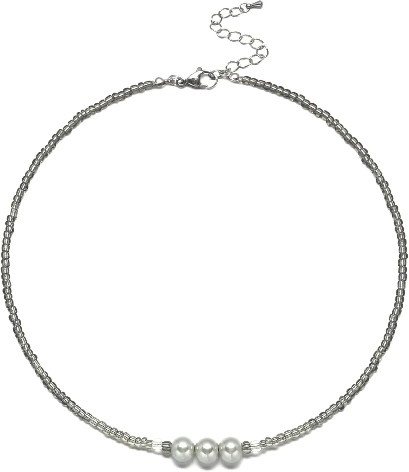 S.J JEWELRY Beaded Necklaces for Women Colorful Seed Bead Necklace Boho Necklaces for Women Beach Necklaces Summer Necklace Choker for Women Stainless Steel 18K Gold Plated