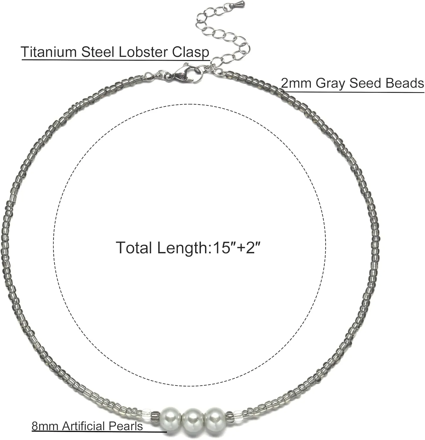 S.J JEWELRY Beaded Necklaces for Women Colorful Seed Bead Necklace Boho Necklaces for Women Beach Necklaces Summer Necklace Choker for Women Stainless Steel 18K Gold Plated