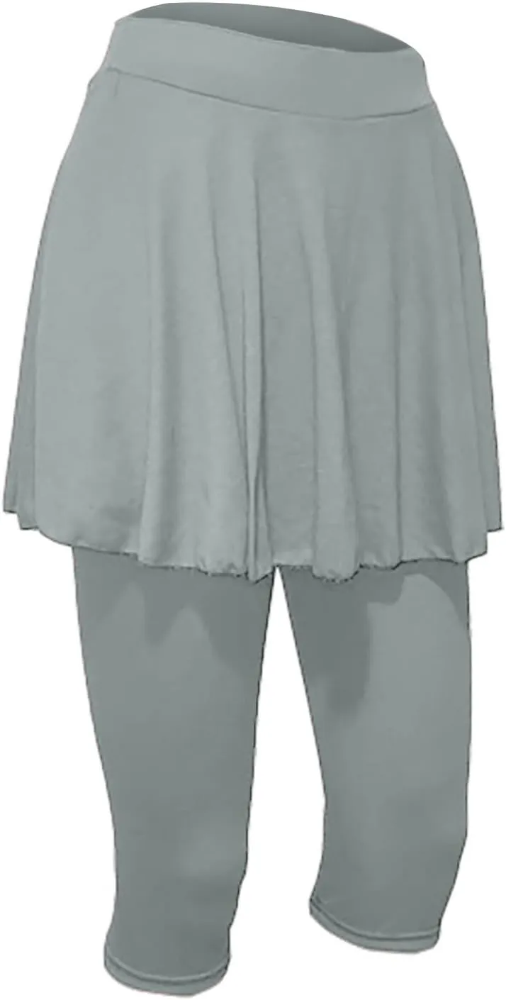 Skirted Leggings for Women 2025 Plus Size Tennis Golf Short Skort Capris Gym Tennis Yoga Athletic Legging with Skirts