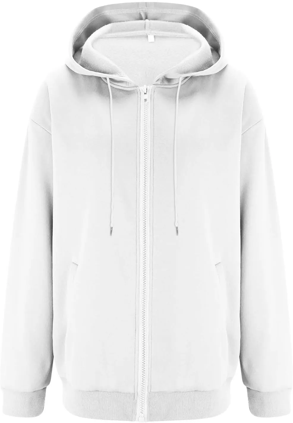 slqdgmryz Zip Up Hoodie Women Drawstring Oversized Sweatshirt Zipped Cute Hoodies Y2k Workout Fleece Jacket with Pockets
