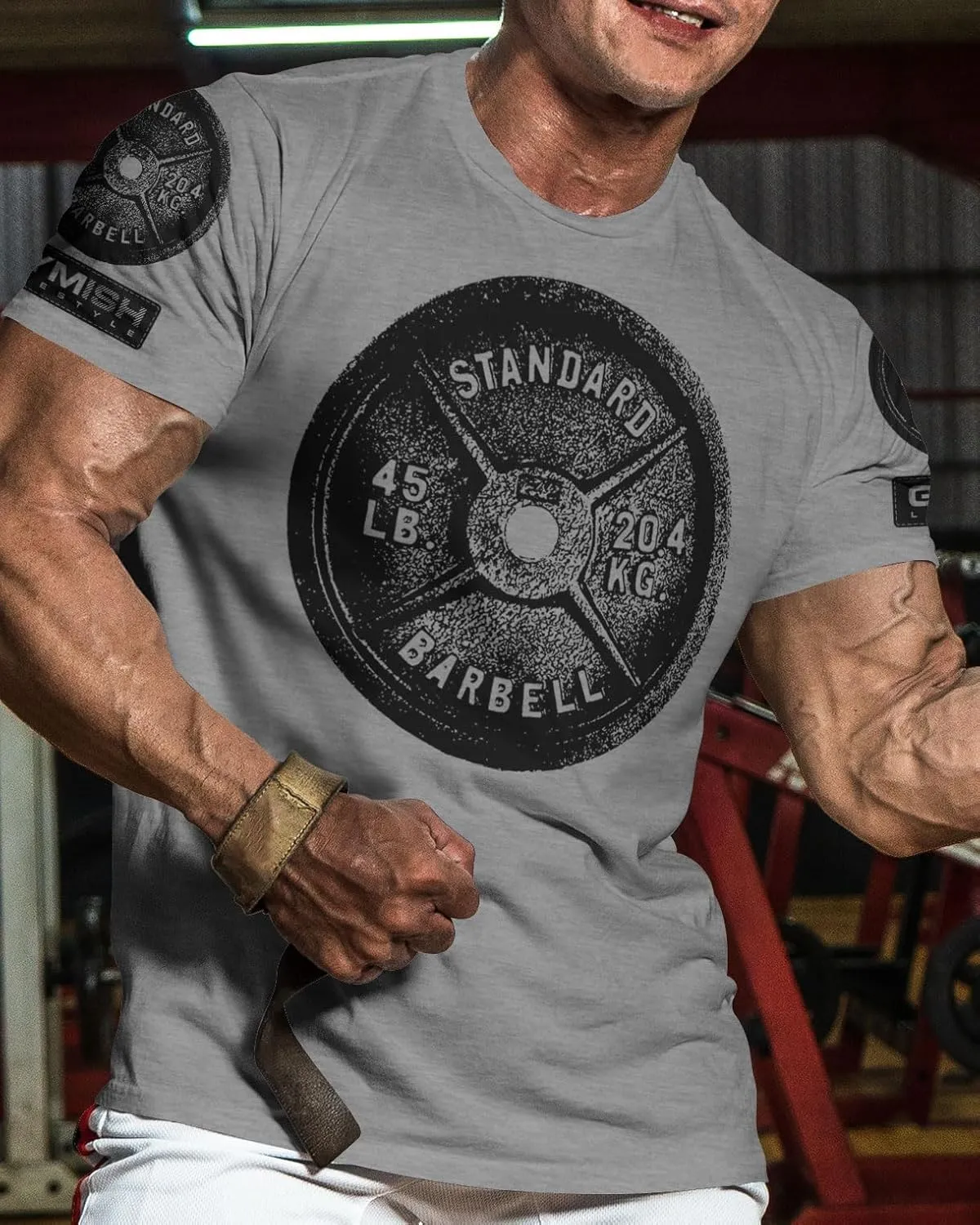 Squat Bench Deadlift Repeat Workout Shirts for Men Weight Plate Gym T-Shirt