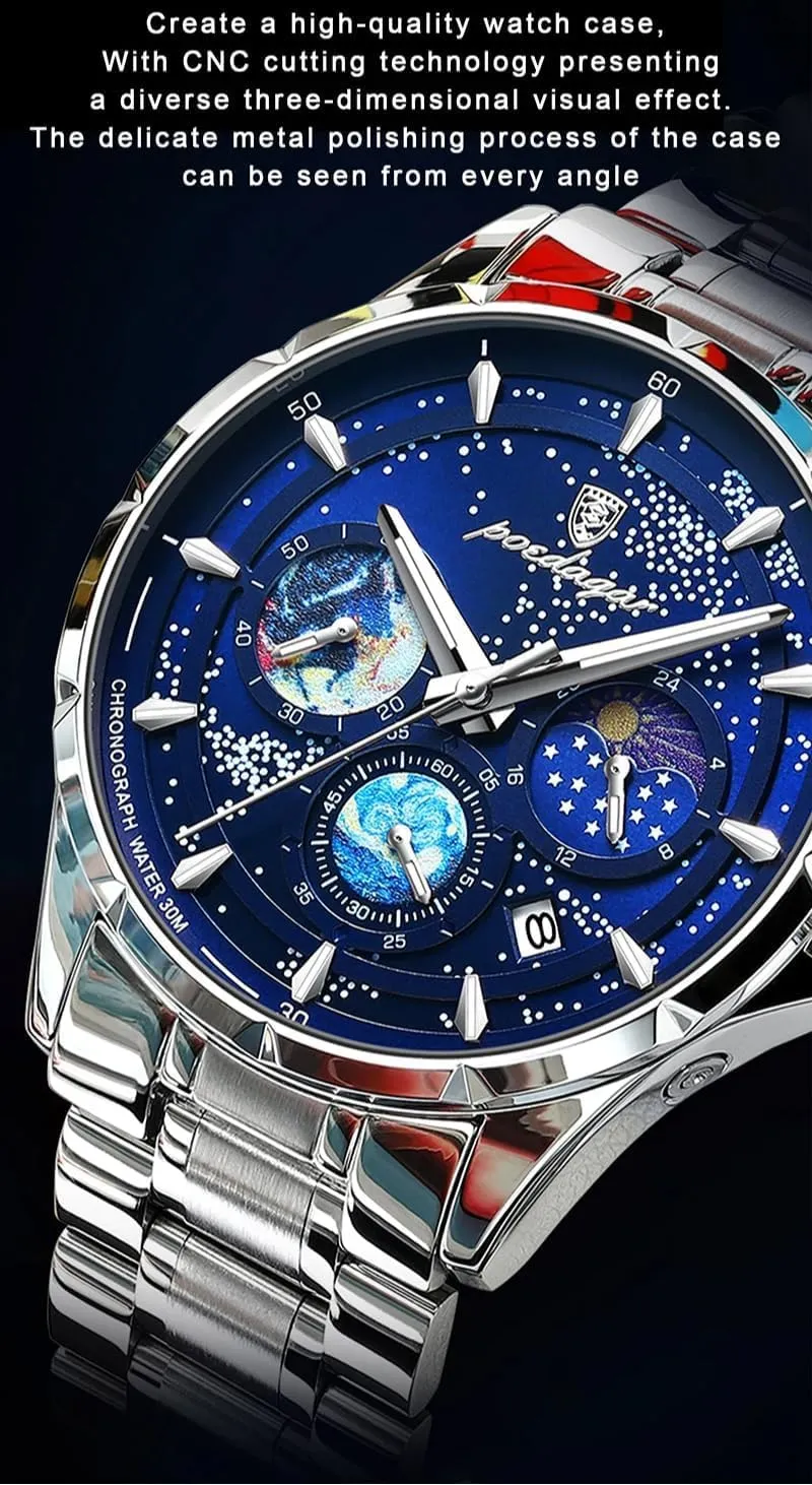 Starry Sky Wrist Watches for Men Luminous Sport Man Fashion Business Classic Watch Luxury Waterproof Stainless Steel Clock Male Wristwatches
