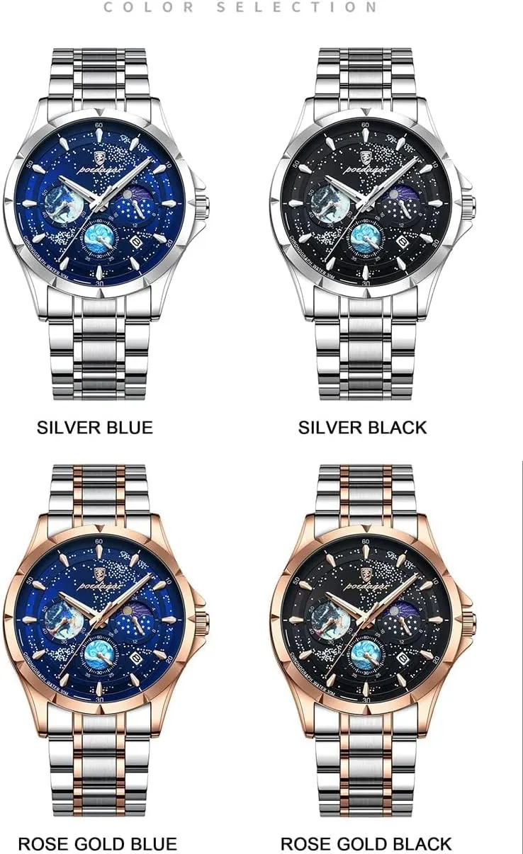 Starry Sky Wrist Watches for Men Luminous Sport Man Fashion Business Classic Watch Luxury Waterproof Stainless Steel Clock Male Wristwatches