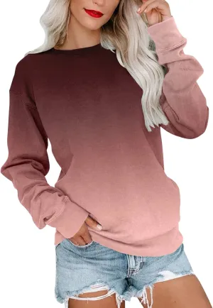 Striped Shirt for Women Long Sleeve Crewneck Sweatshirt Trendy Casual Color Block Pullover 2024 Fall Fashion Clothes