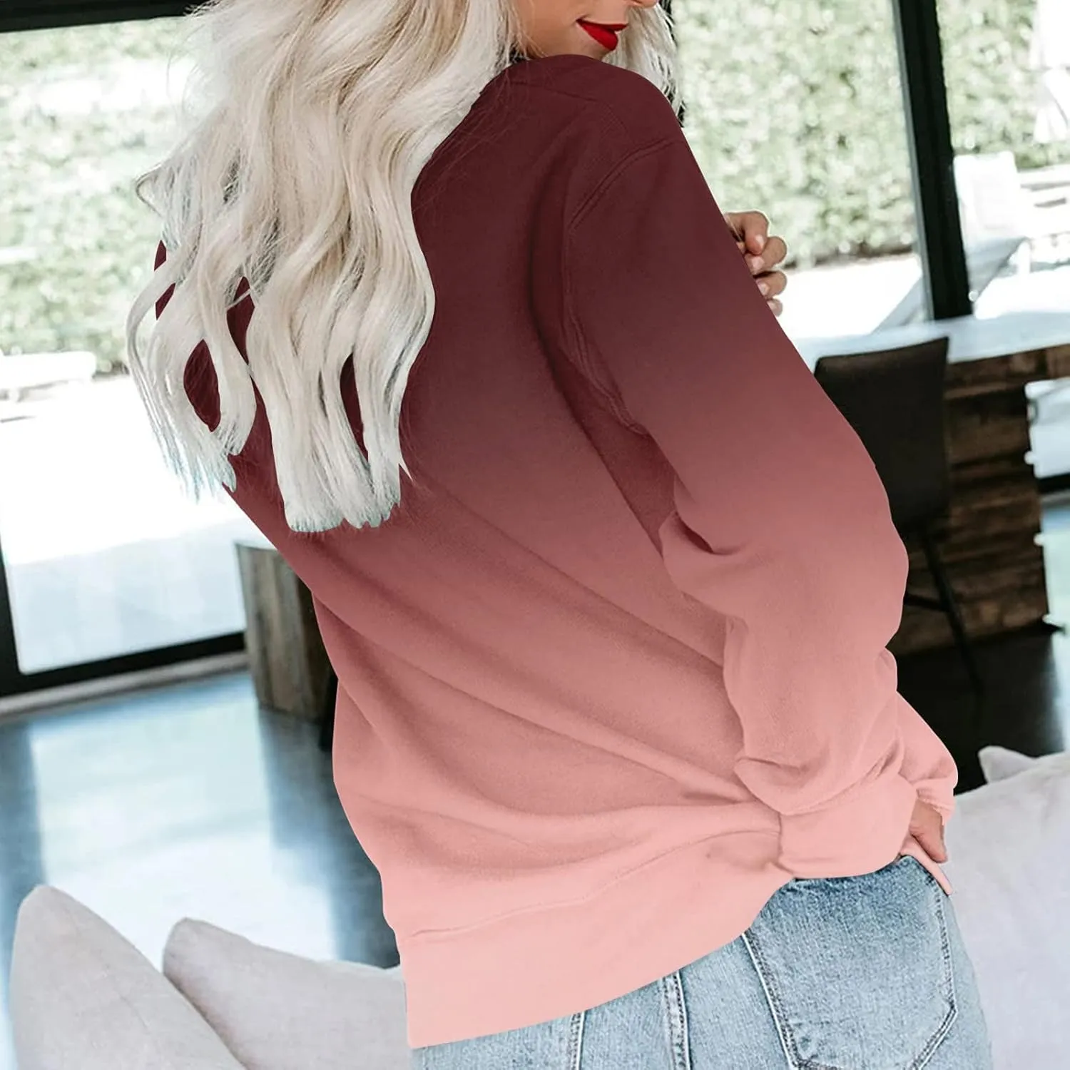 Striped Shirt for Women Long Sleeve Crewneck Sweatshirt Trendy Casual Color Block Pullover 2024 Fall Fashion Clothes
