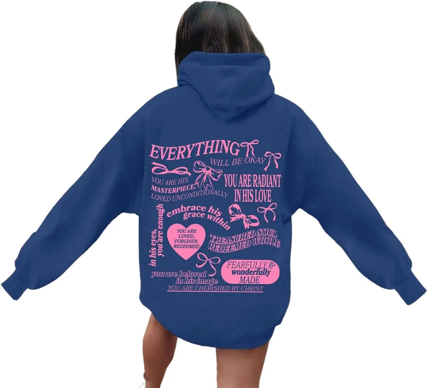 Sweatshirt for Women Trendy Cute Bow Hoodie Long Sleeve Preppy Clothes Casual Lightweight Hoodies Pullover