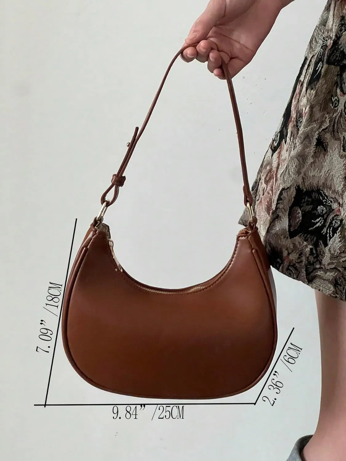 SweatyRocks Women's PU Leather Adjustable Hobo Bag Handle Mini Shoulder Bag Clutch Purse