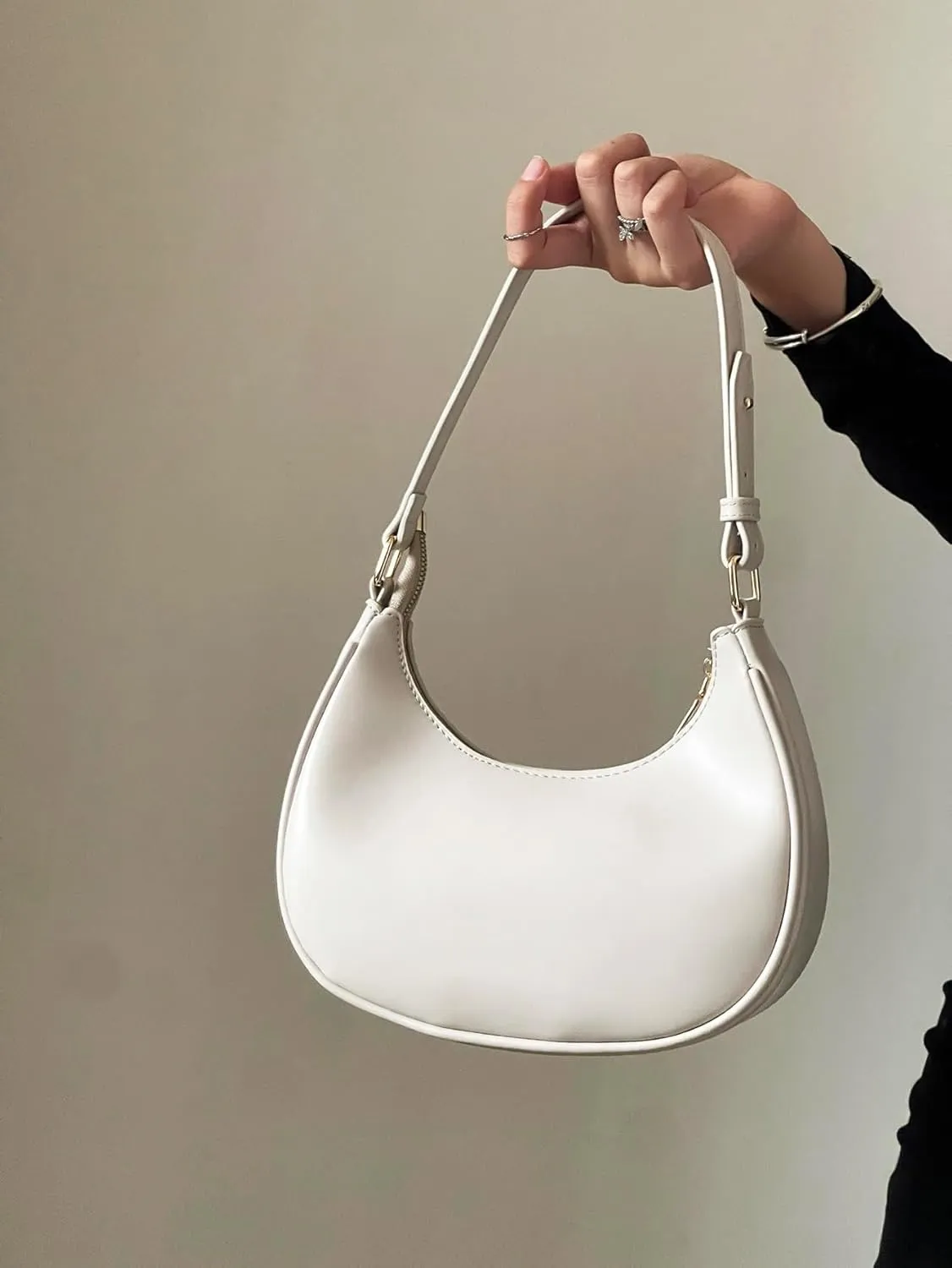 SweatyRocks Women's PU Leather Adjustable Hobo Bag Handle Mini Shoulder Bag Clutch Purse