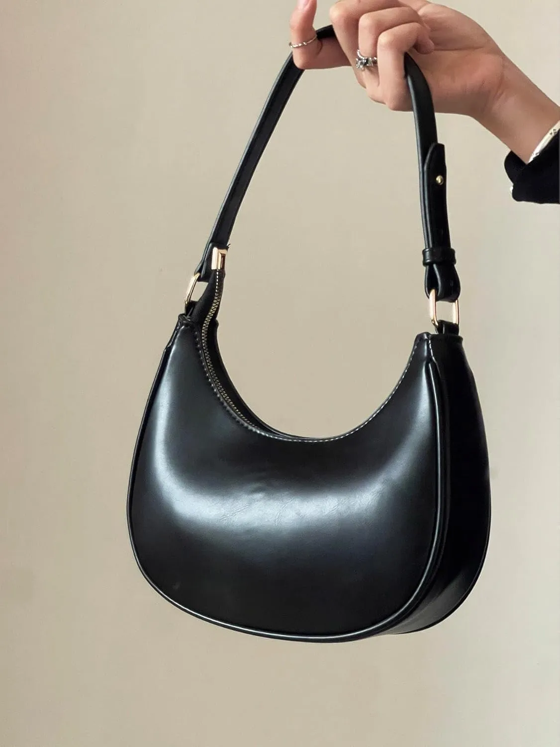 SweatyRocks Women's PU Leather Adjustable Hobo Bag Handle Mini Shoulder Bag Clutch Purse