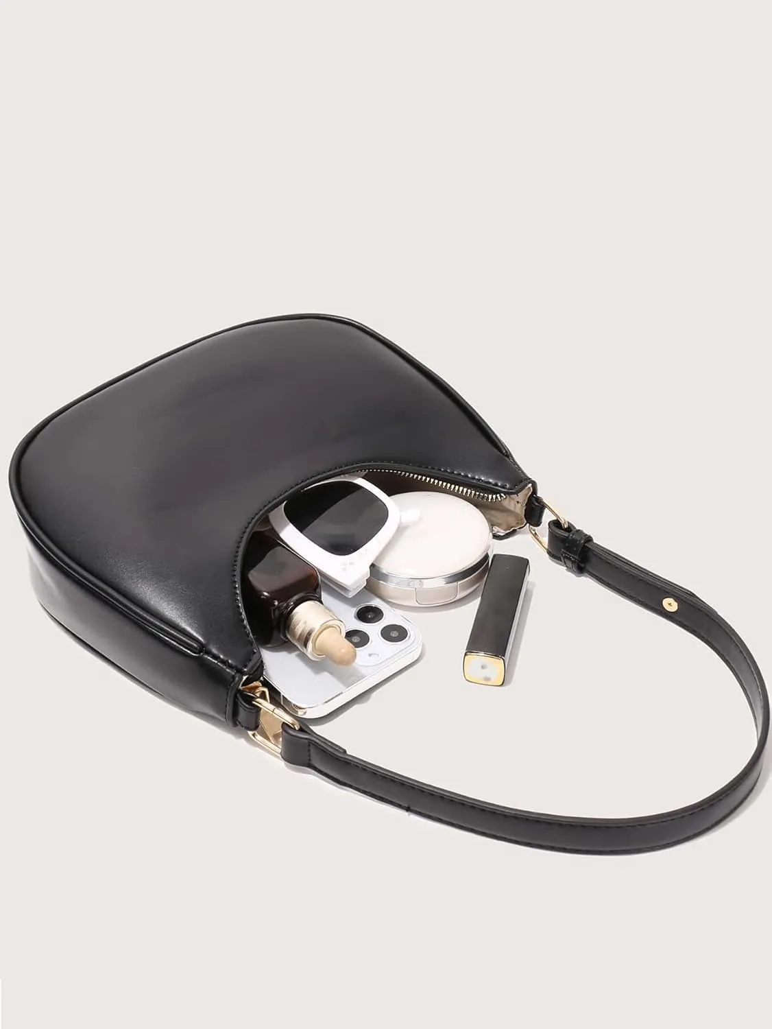 SweatyRocks Women's PU Leather Adjustable Hobo Bag Handle Mini Shoulder Bag Clutch Purse