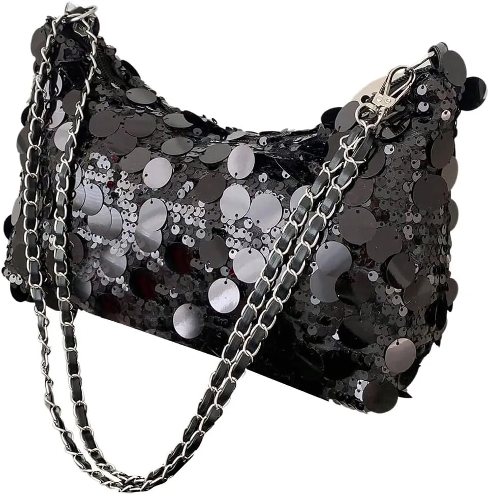SweatyRocks Women's Sparkly Shoulder Bag Chain Strap Evening Party Clutch Purses