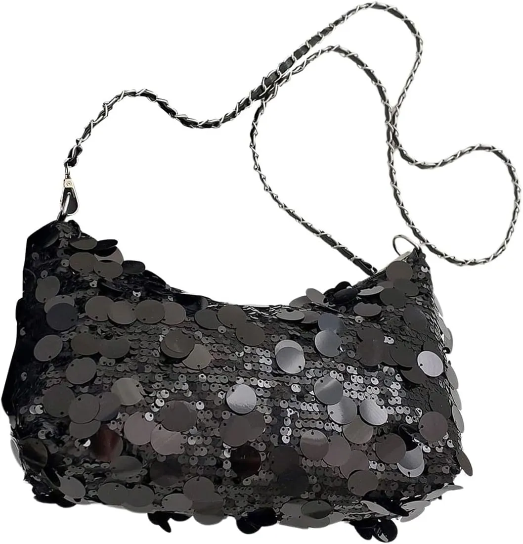 SweatyRocks Women's Sparkly Shoulder Bag Chain Strap Evening Party Clutch Purses